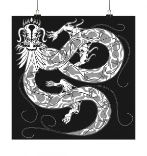 Schlafender Drache - Poster 60x60
